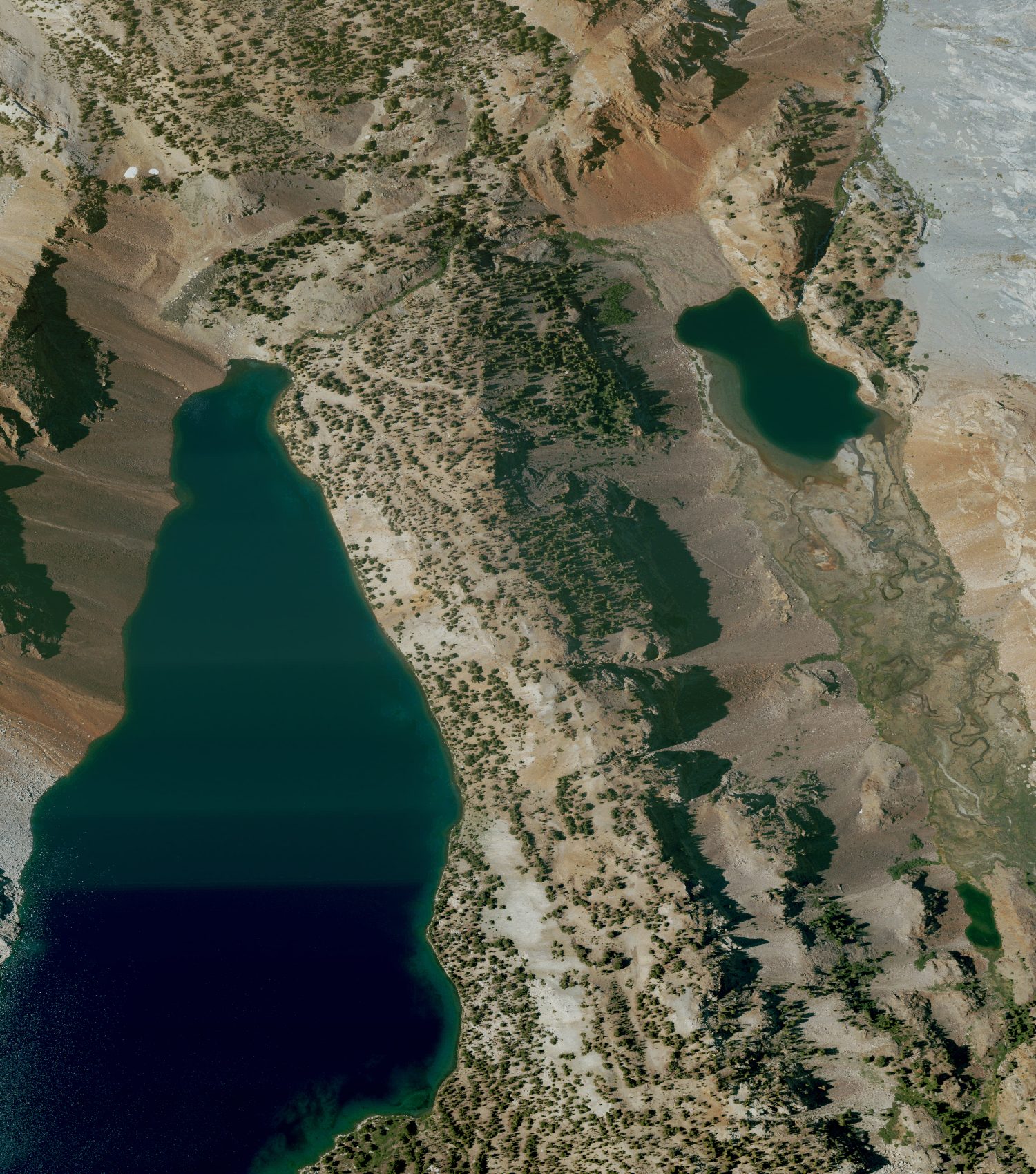 NAIP aerial of the Convict Creek corridor between Mildred Lake and Lake Dorothy