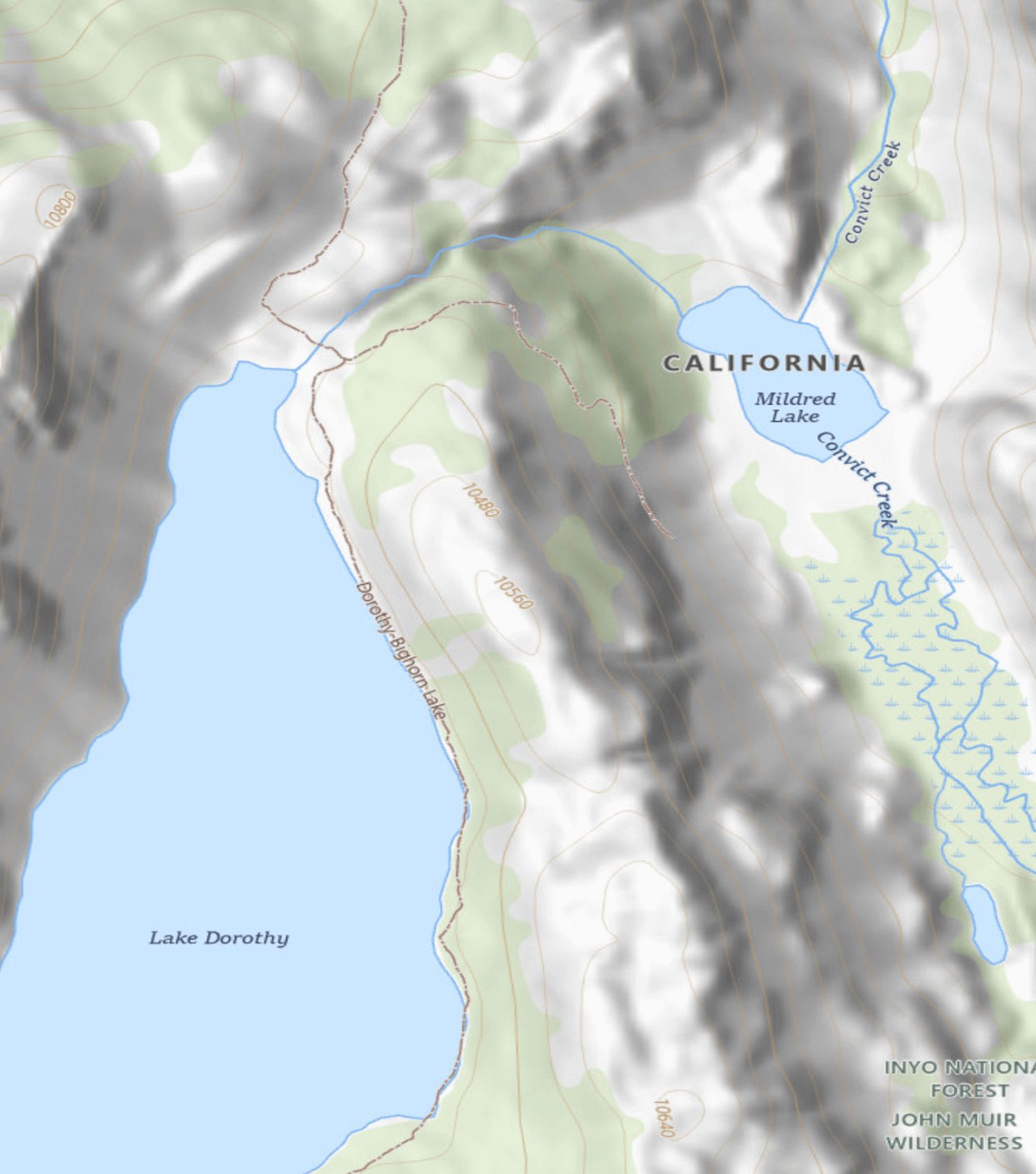 USGS topographic map of the corridor