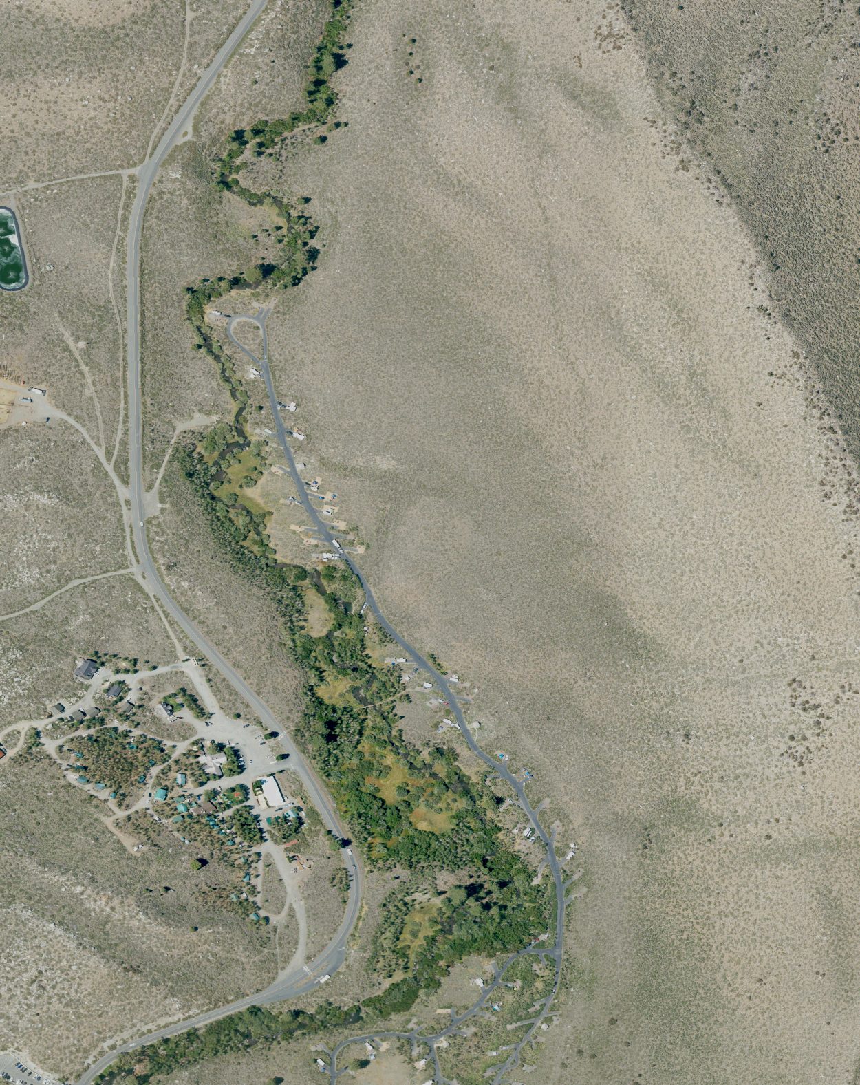 NAIP aerial of Convict Lake Campground loops and site spurs