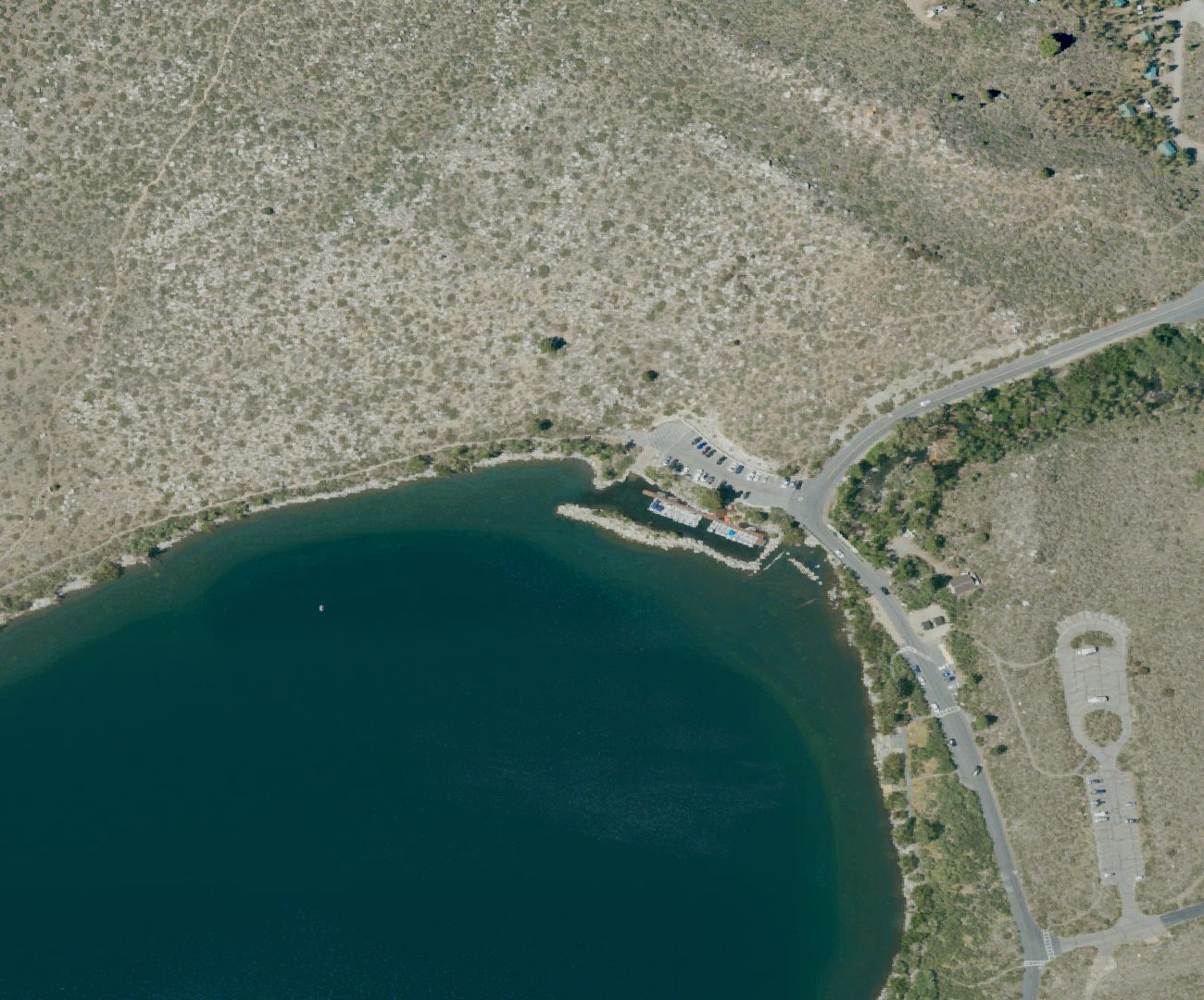 NAIP close-up of the Convict Lake trailhead